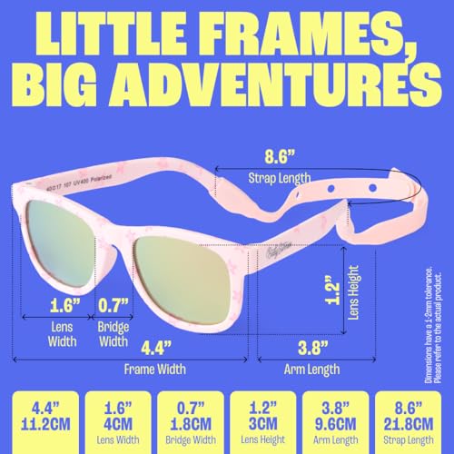 BABY SUNNIES Polarized Baby Sunglasses with Strap - Unbreakable Infant Shades