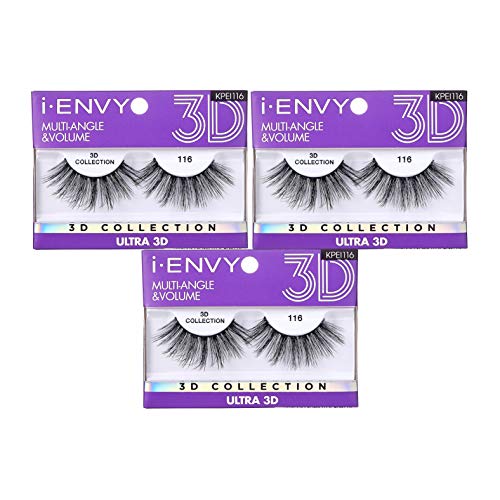 i•ENVY 3D False Eyelashes Multi-Angle & Volume 3-Pack for Dramatic Eyes
