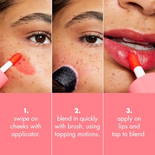 e.l.f. Sheer For It Blush Tint - Multi-Use Lip & Cheek Makeup, Orange Crush, Vegan