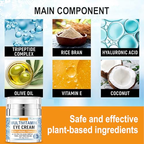Collagen Complex Eye Cream - Hydrating Anti-Aging Treatment for Dark Circles & Puffiness, 1.764oz