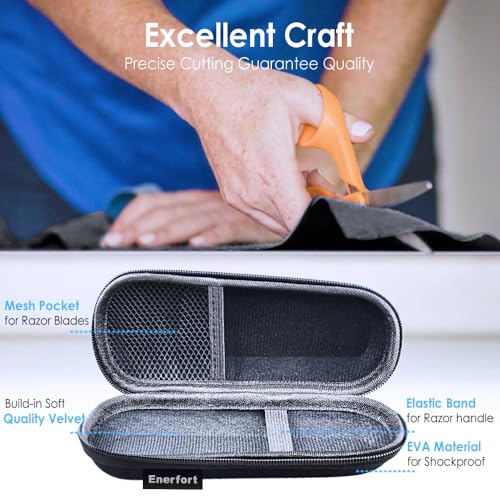Enerfort Razor Travel Case - EVA, Lightweight, 2 Blade Pocket (Black)