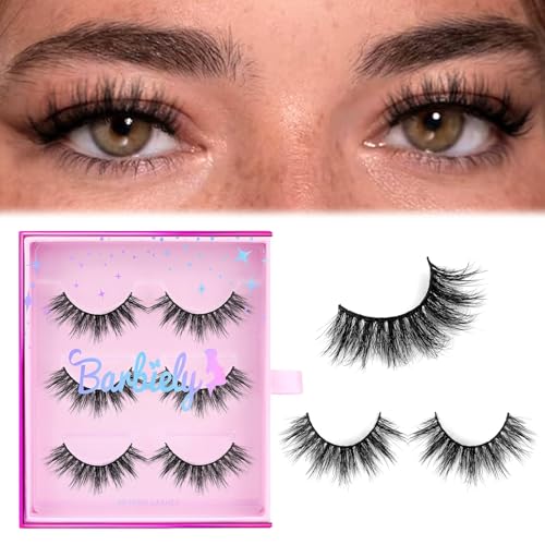 3D Mink Eyelashes B-16MM-LUCKY - Handmade, Natural Volume, 3 Pairs