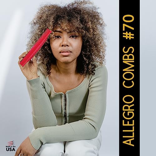Allegro Combs 3-Row Detangling Comb for Curly Hair - Pink