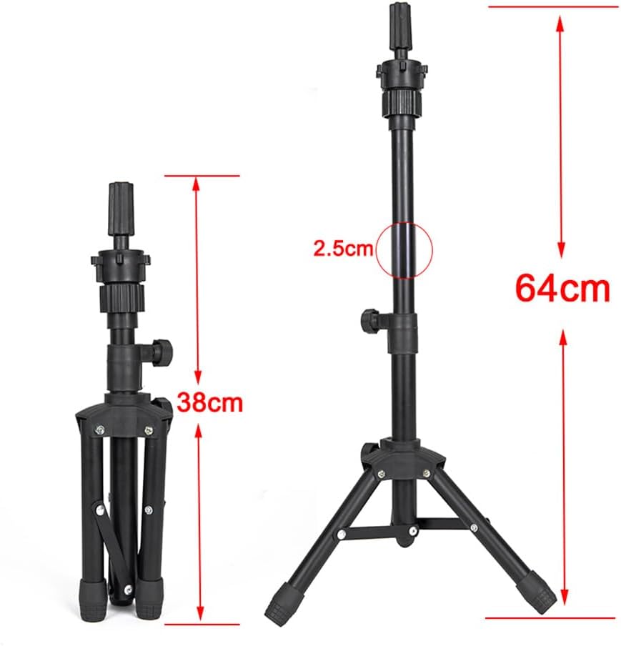 Wig Stand Tripod - 25 Inch Adjustable Mannequin Head Stand for Training & Canvas Block Heads | Lightweight Design