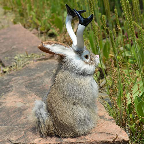 Hand-Crafted Jackalope Figurine | Realistic Rabbit with Antlers