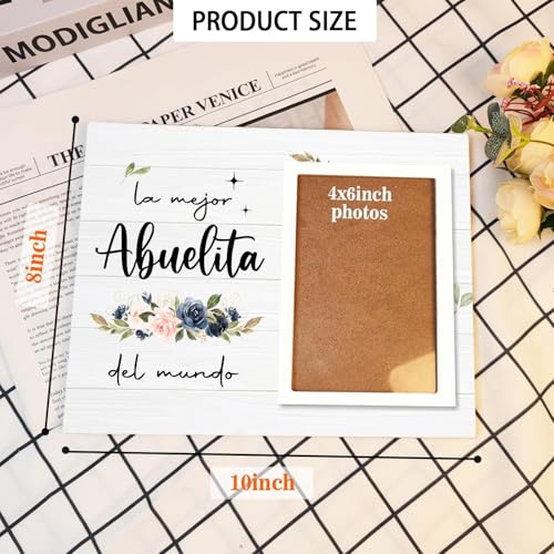 Wooden Abuelita Photo Frame for Grandmother - 4x6 Inches