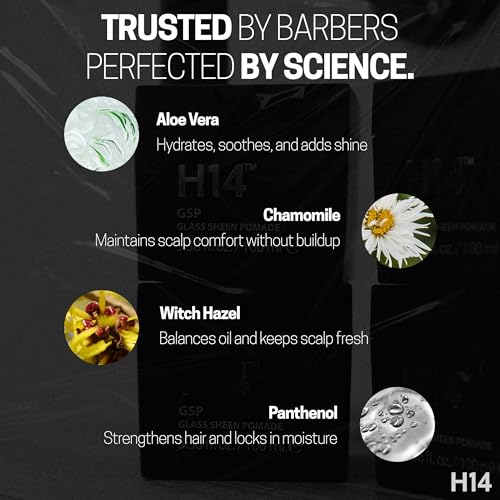 H14 Glass Sheen Pomade for Men – Water-Based High Shine Hair Styling Paste