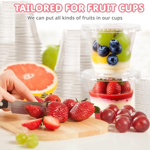 Cayxenful 50-Pack 9oz Disposable Dessert Cups with Lids