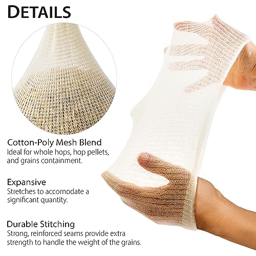 14" Beer Brewing Bags - 10 Pack Cotton Mesh for Homebrewing