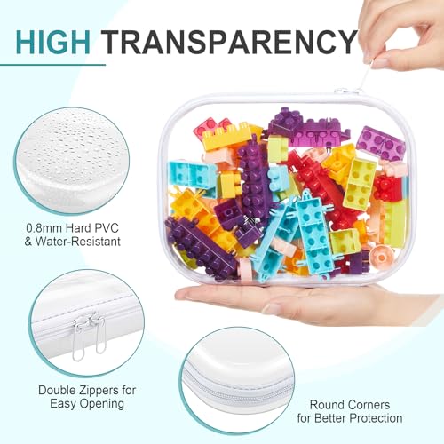 Ceenna 2-Piece Clear Hard Shell Zipper Pouch Set, Travel Organizer Case