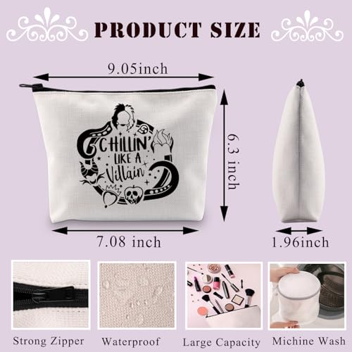Chillin' Like a Villain Makeup Bag - Waterproof Canvas Travel Pouch