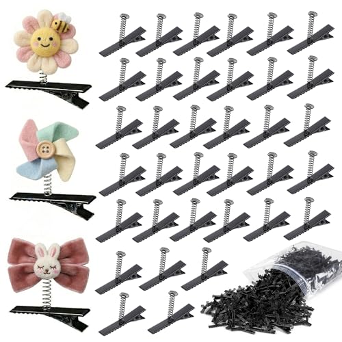 100PCS Metal Alligator Hair Clips - Black Duckbill Clips for DIY Crafts