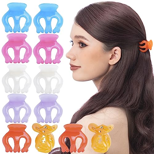 RC ROCHE 12-Piece Mini Octopus Claw Clips - Strong Hold Pumpkin Hair Clamps