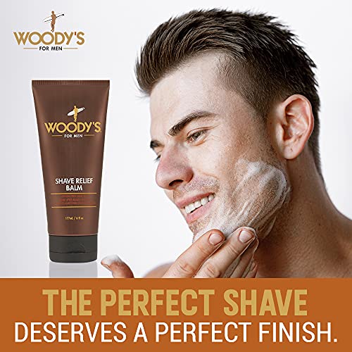 Woody's Shave Relief Balm for Men - Soothing Aftershave 6 Fl Oz