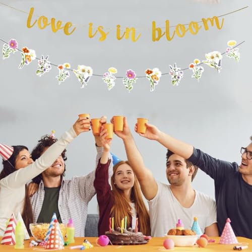 KUNGOON Love is in Bloom Banner with Floral Garland - Wedding Decoration