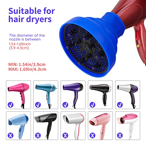 Segbeauty Foldable Hair Diffuser for Curly Hair - Blue