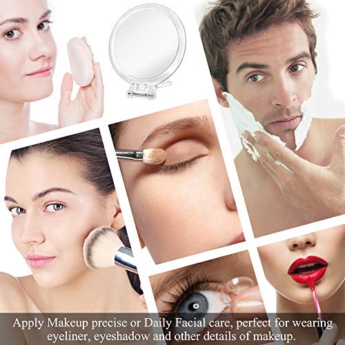 Cheftick Clear Double-Sided Handheld Makeup Mirror - 7X Magnification