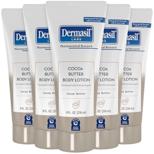Dermasil Cocoa Butter Body Lotion 5-Pack - 8 Oz Each, Fast-Absorbing
