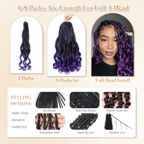 French Curl Braiding Hair 16 Inch Loose Wavy Synthetic Crochet Extensions