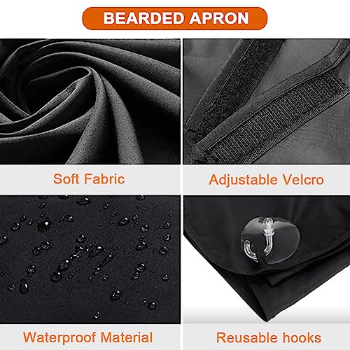 Beard Bib Apron for Easy Shaving & Trimming with Suction Cups