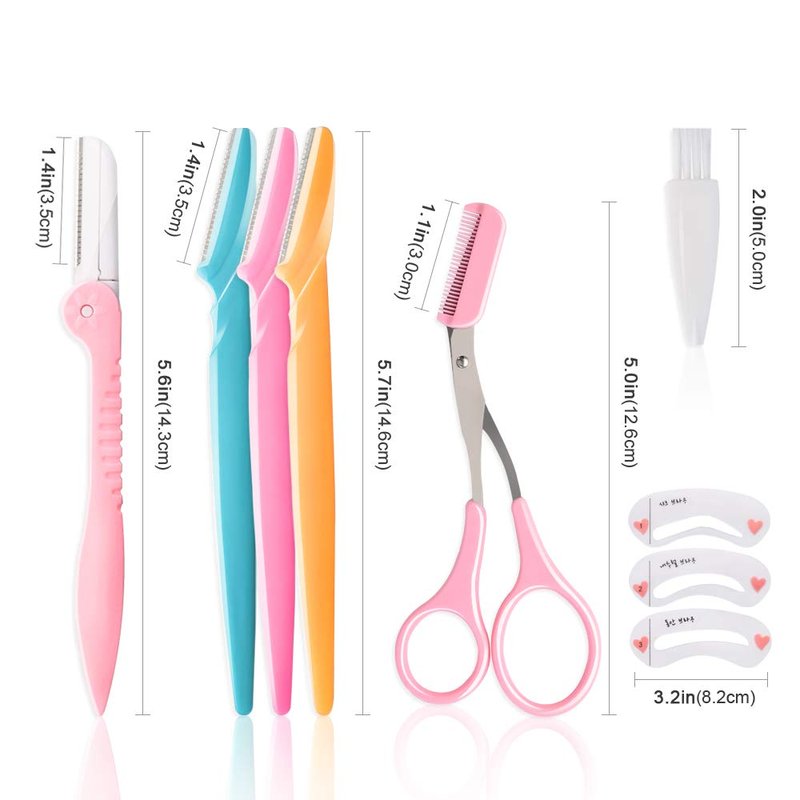 12 Pcs Eyebrow Razor, Face Razors for Women, Exfoliating Trimmers, Eyebrow Grooming Shaper for Women, Peach Fuzz, Hair Removal, Facial Razors Dermaplane Glow Razor