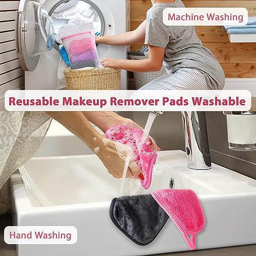 12 Pack Reusable Makeup Remover Cloths - 6" x 6" Microfiber Towels MixColor-2