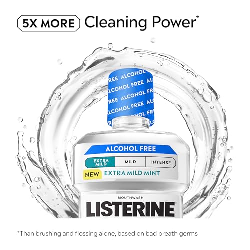 Listerine Extra Mild Alcohol-Free Mouthwash, Cool Mint - 2 x 1L
