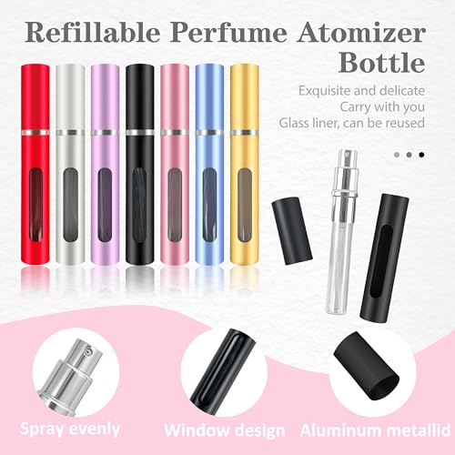 Kewjug 2 Pack Mini Refillable Perfume Atomizer 5ml - Travel Spray Bottles