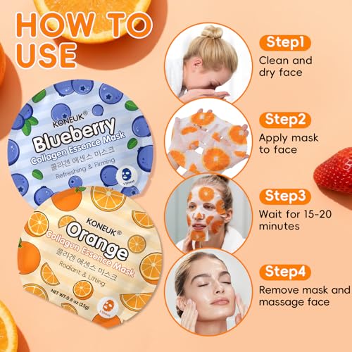 18 Pack Colorful Fruit Facial Masks Set for Skincare & Spa Gifts