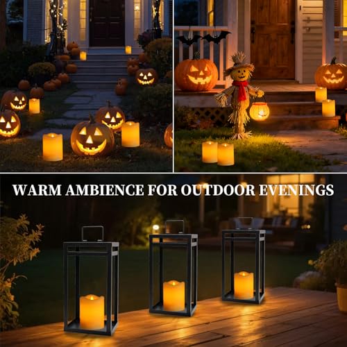 Solar Flameless LED Candles - 2 Pack, Waterproof, Dusk to Dawn, 3x4"