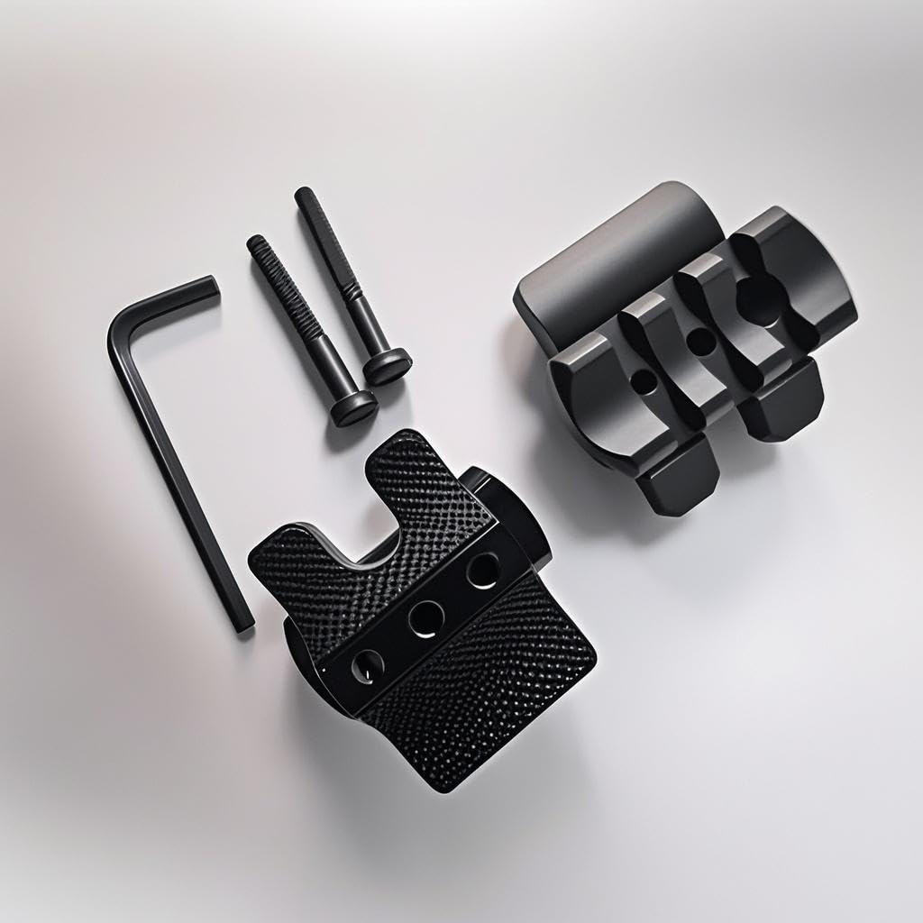 Hidcor Tactical Shotgun Barrel Clamp Mount with Rubber Pads, Picatinny Rail Flashlight Accessories for 12Ga Mossberg 500/590, Maverick 88, Remington 870, SXP Defender and More