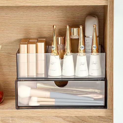 Hair Accessories Organizer 2PCS 3-Compartment Clear Acrylic Drawer Caddy for Girls