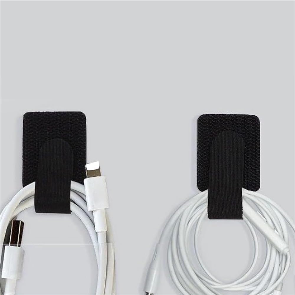 50PCS Home Office Cable Management Clips for Desk and Wall Organization, Reusable Nylon Wire Organizer Clips for Kitchen School Workspace Cord Management,Black