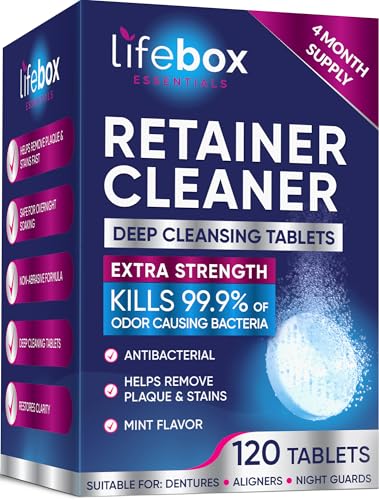 Retainer Cleaner Tablets - Mint - 120 Denture & Aligner Cleaning Tablets