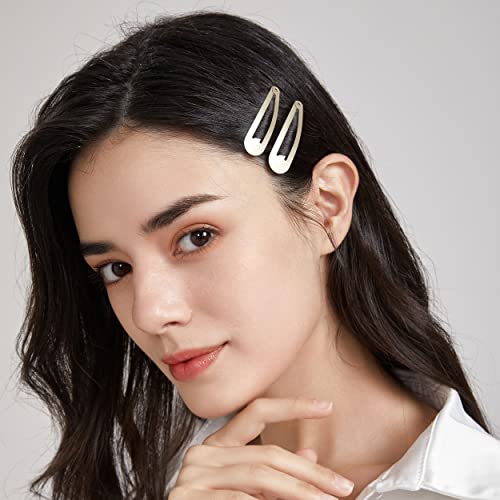 Blonde Metal Snap Hair Clips - 12 Pack for Thick Hair