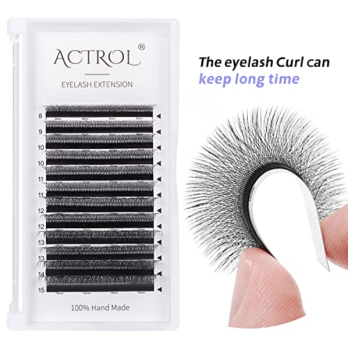 ACTROL 4D W 0.07mm D Curl Premade Eyelash Extensions 8-15mm