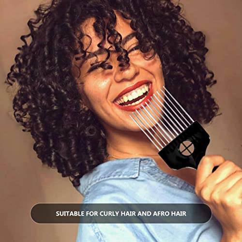 2-Pack Metal Hair Picks for Afro & Curly Hair Styling