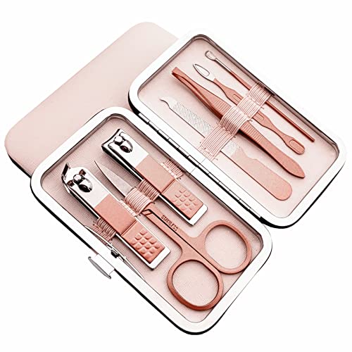QURIPE 7-Piece Stainless Steel Manicure Set - Portable Travel Kit