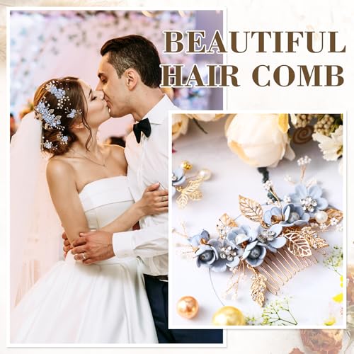 Crystal Pearl Wedding Hair Comb & Pins Set - 5 Pieces
