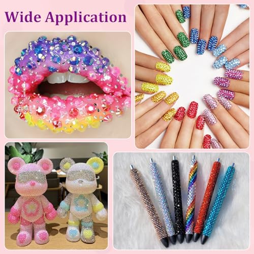 Light Pink AB Resin Rhinestones 25000 Pcs with Glue for Crafts