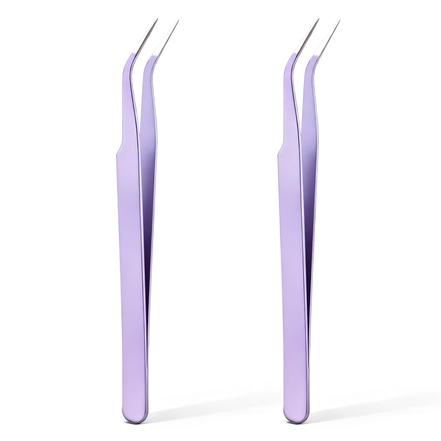 2 Pack Lash Tweezers for Eyelash Extensions Professional Eyelash Extension Tweezers Lash Cluster Tweezer Precision Fiber Tip Stainless Steel Lashes Applicator Tool for Home and Professional Use