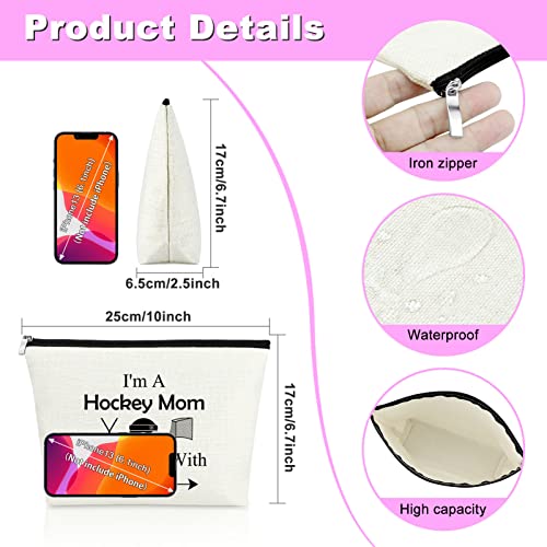 I'm a Hockey Mom Don't Puck with Me Makeup Bag Set - 2 PCS
