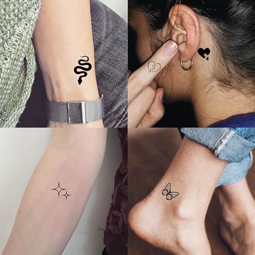 Cute Temporary Tattoos Pack - 28 Sheets 504 PCS Kids & Adults, Water-Resistant Body Art