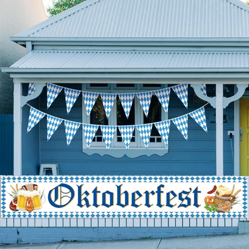 Oktoberfest Banner - Bavarian Flag Decorations for Parties 120x20