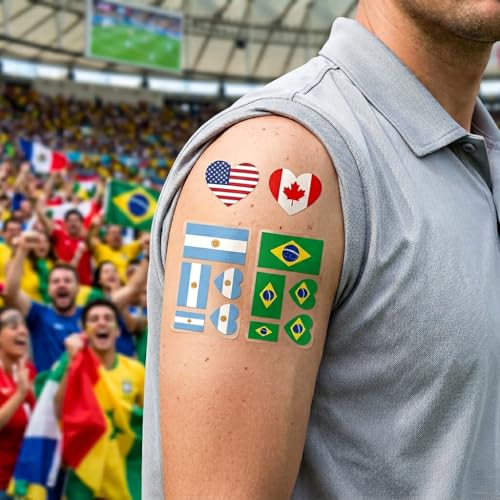 World Flag Temporary Tattoos 35 Styles World Flag Fake Tattoos Stickers Country Flags Face Tattoos Multicultural Travel Aviation Stickers Waterproof Hearts Face Tattoo for Women 35Sheets
