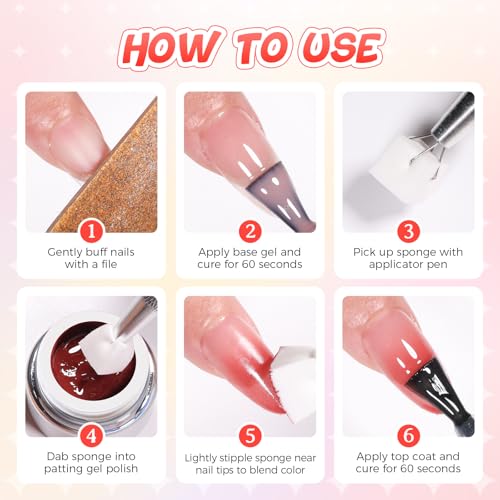 GELLAKTIK Red Nail Polish Gel - 16 Colors for Ombre & French Manicure