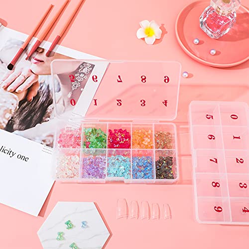 6-Piece Nail Tip Storage Organizer Box with 10 Numbered Slots