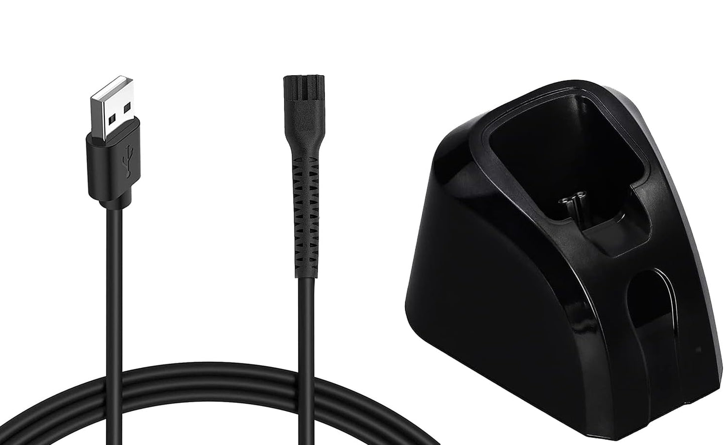 Kaynway 2PCS USB Charger Stand Set for Wahl Magic Clip Senior Sterling-4 Detailer Lithium-Ion Pro Clippers, Replacement Charging Cable for Wahl 8164 Finale & 8173 Vanish Shaver