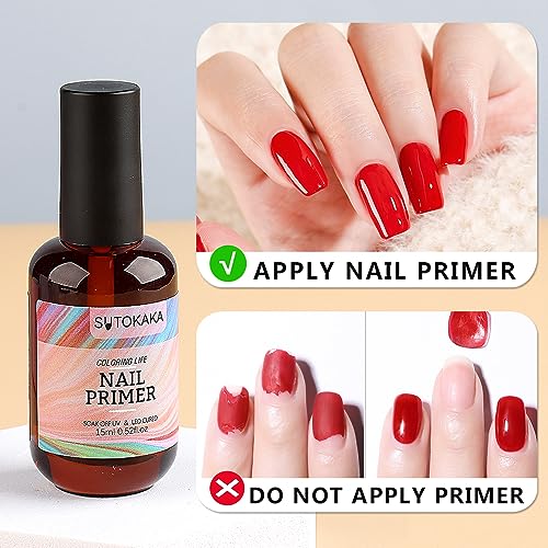 SUTOKAKA Nail Prep Dehydrator & Primer Set - 15ml Acid-Free