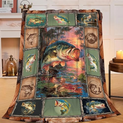 Fuzawet Soft Fleece Fish Throw Blanket - Cozy & Warm 40"x50"